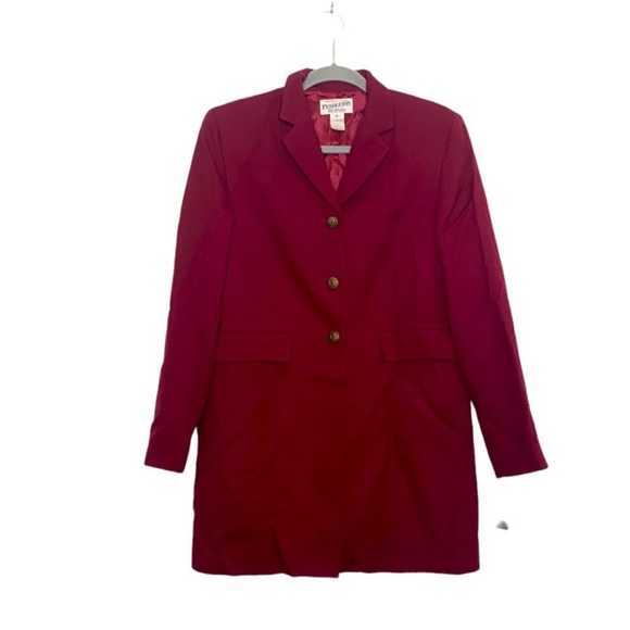 Pendleton Jackets & Blazers - Pendleton Women's Vintage Red 3-Button Long Blazer Jacket 100% Wool size 18W